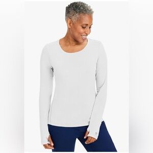 Purple Label by Healing Hands Women's Mackenzie Solid Underscrub Tee, White XXS